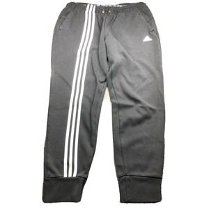 ADIDAS‎ Jogger Pants Men's L Black Sweatpants 3 Stripe Activewear Casual Running